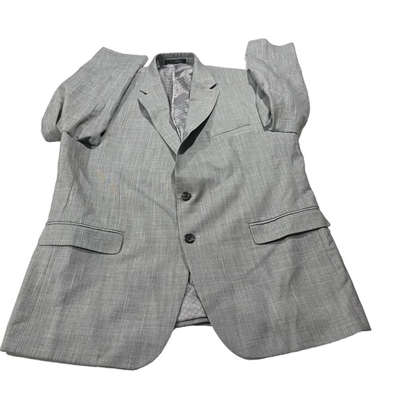 Ralph Lauren Chaps Men Grey Crosshatch Pattern Suit Jacket Sz 44R Sports Coat - Picture 5 of 13